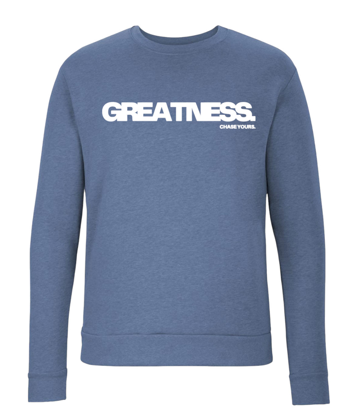 “GREATNESS.” Crew Neck - Bay Blue