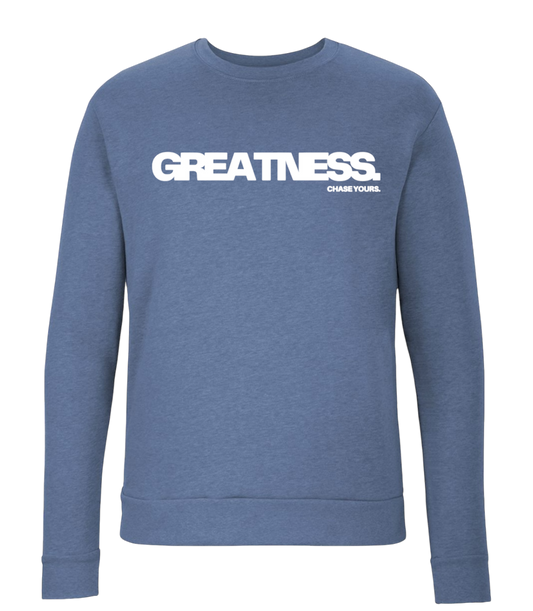 “GREATNESS.” Crew Neck - Bay Blue